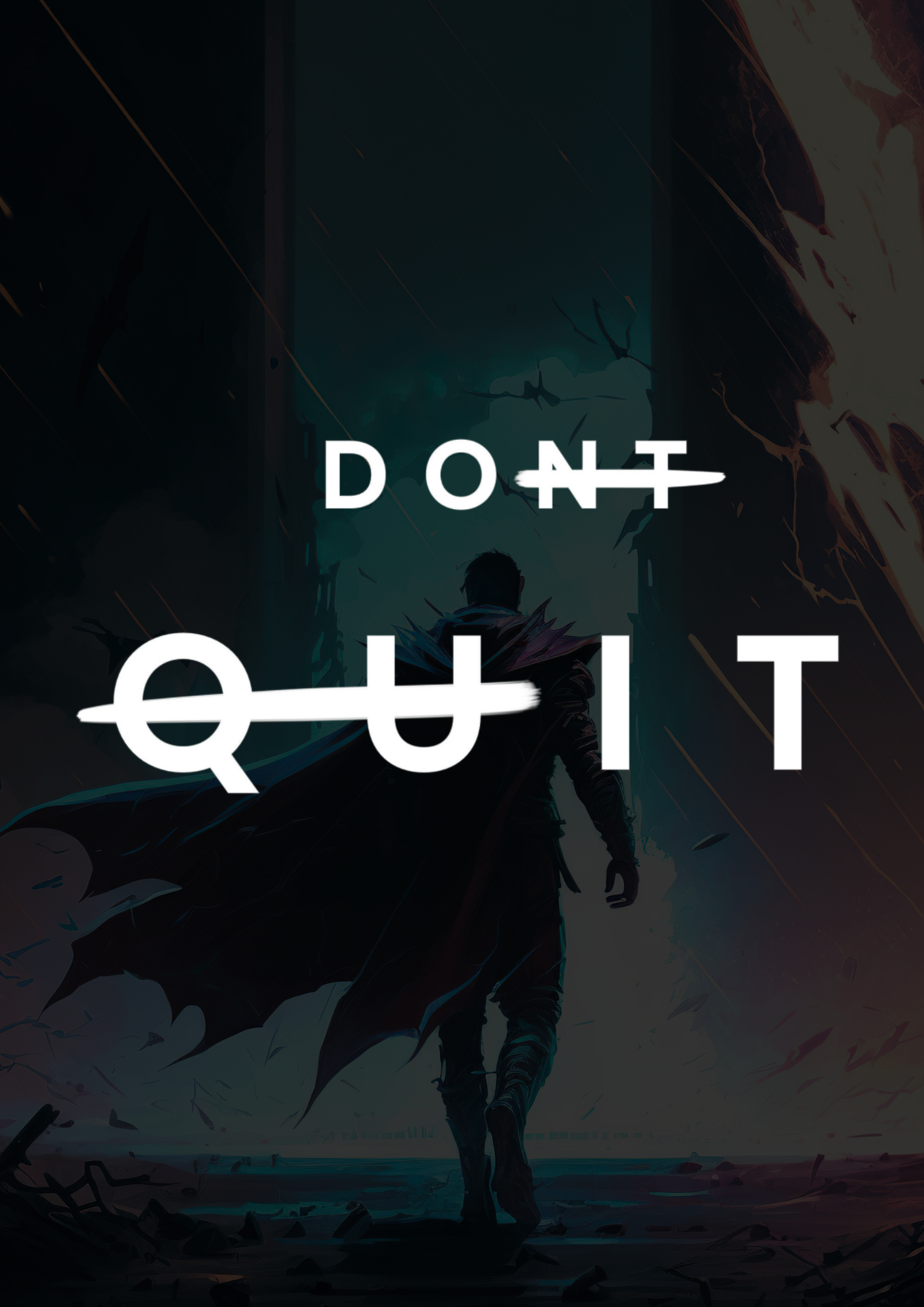 Motivational Wall Art Set - 'Don't Quit' with Hidden 'Do It' Message Glossy Laminated Mads Kraft