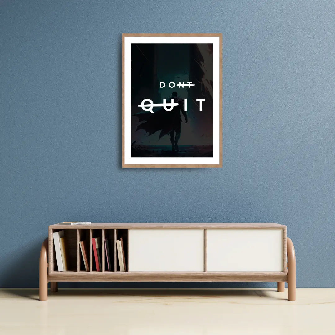 Motivational Wall Art Set - 'Don't Quit' with Hidden 'Do It' Message Glossy Laminated Mads Kraft