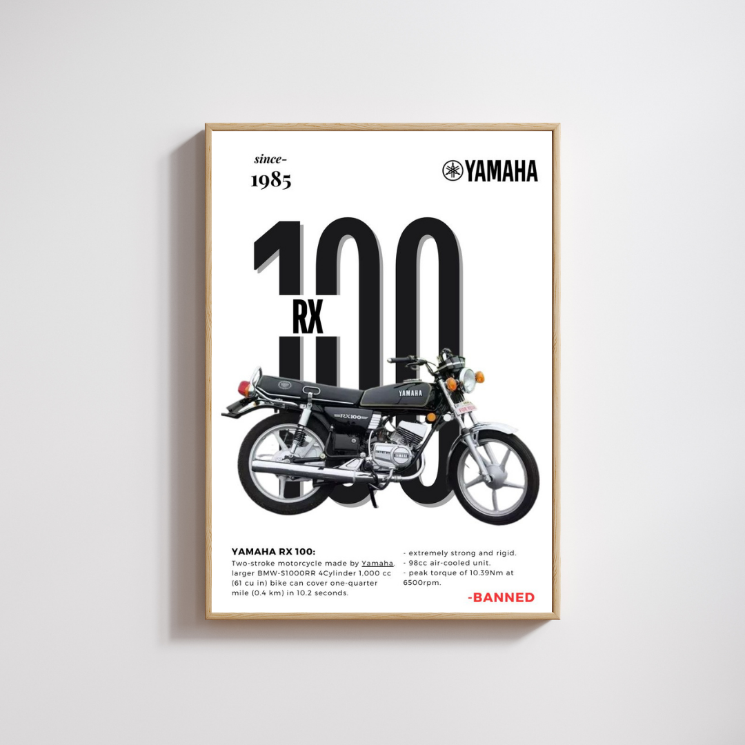 Madskraft Yamaha RX 100 Vintage Poster Mads Kraft