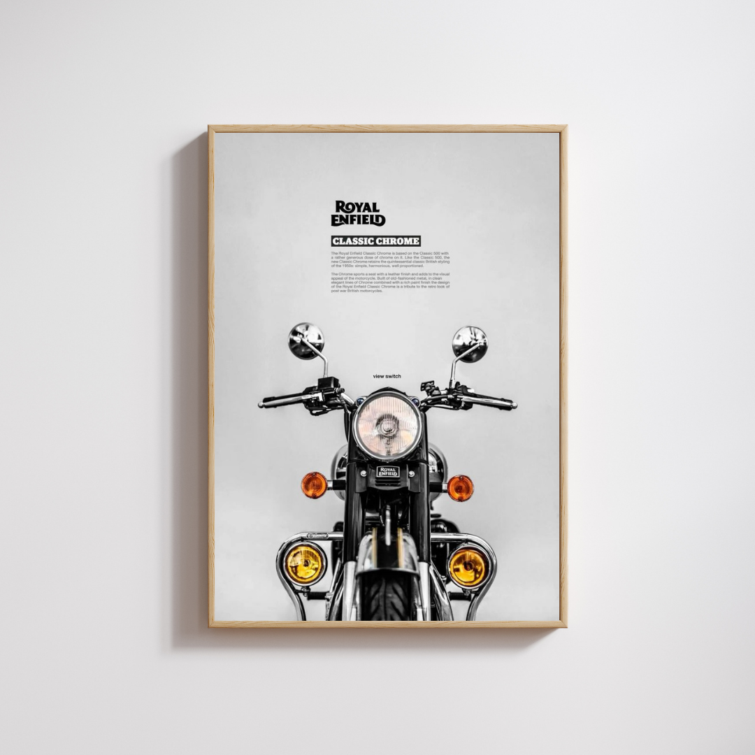 Madskraft Royal Enfield Classic Chrome Poster Mads Kraft