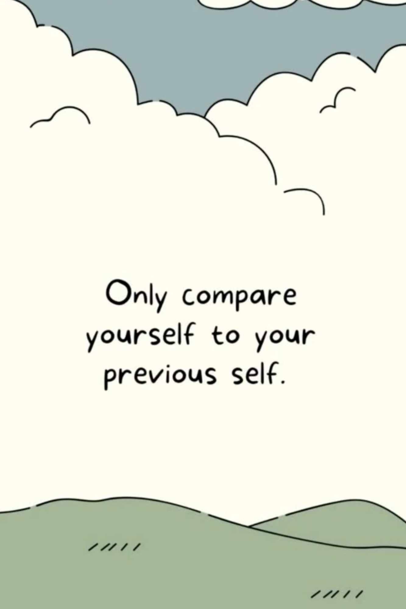 Madskraft "ONLY COMPARE YOURSELF TO YOUR PREVIOUS SELF" – Self-Growth Reminder Poster Mads Kraft