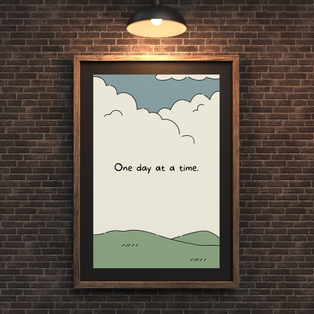 Madskraft "One Day at a Time" – Mindfulness & Healing Poster Mads Kraft