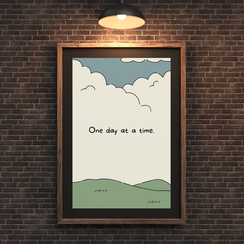Madskraft "One Day at a Time" – Mindfulness & Healing Poster Mads Kraft