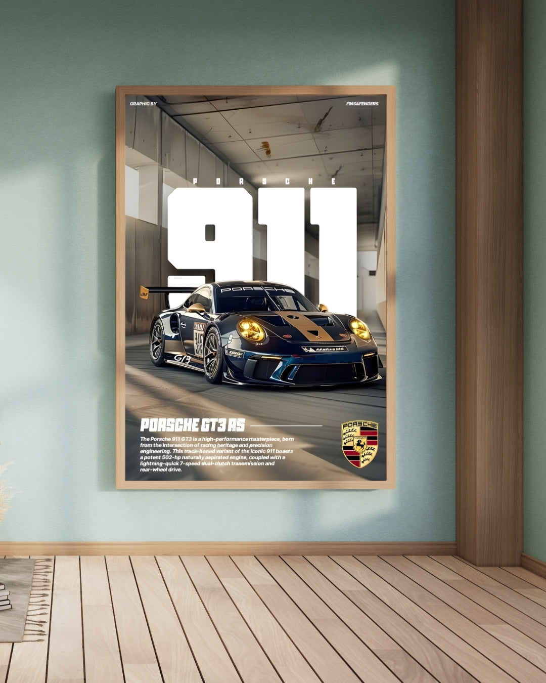 Madskraft Porsche 911 GT3 RS Racing Poster Mads Kraft