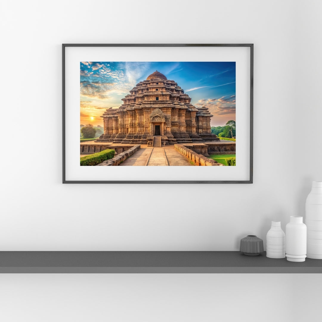 Konark Temple Wall Poster | Surya Temple Wall Poster 300GSM Glossy Laminated My Store