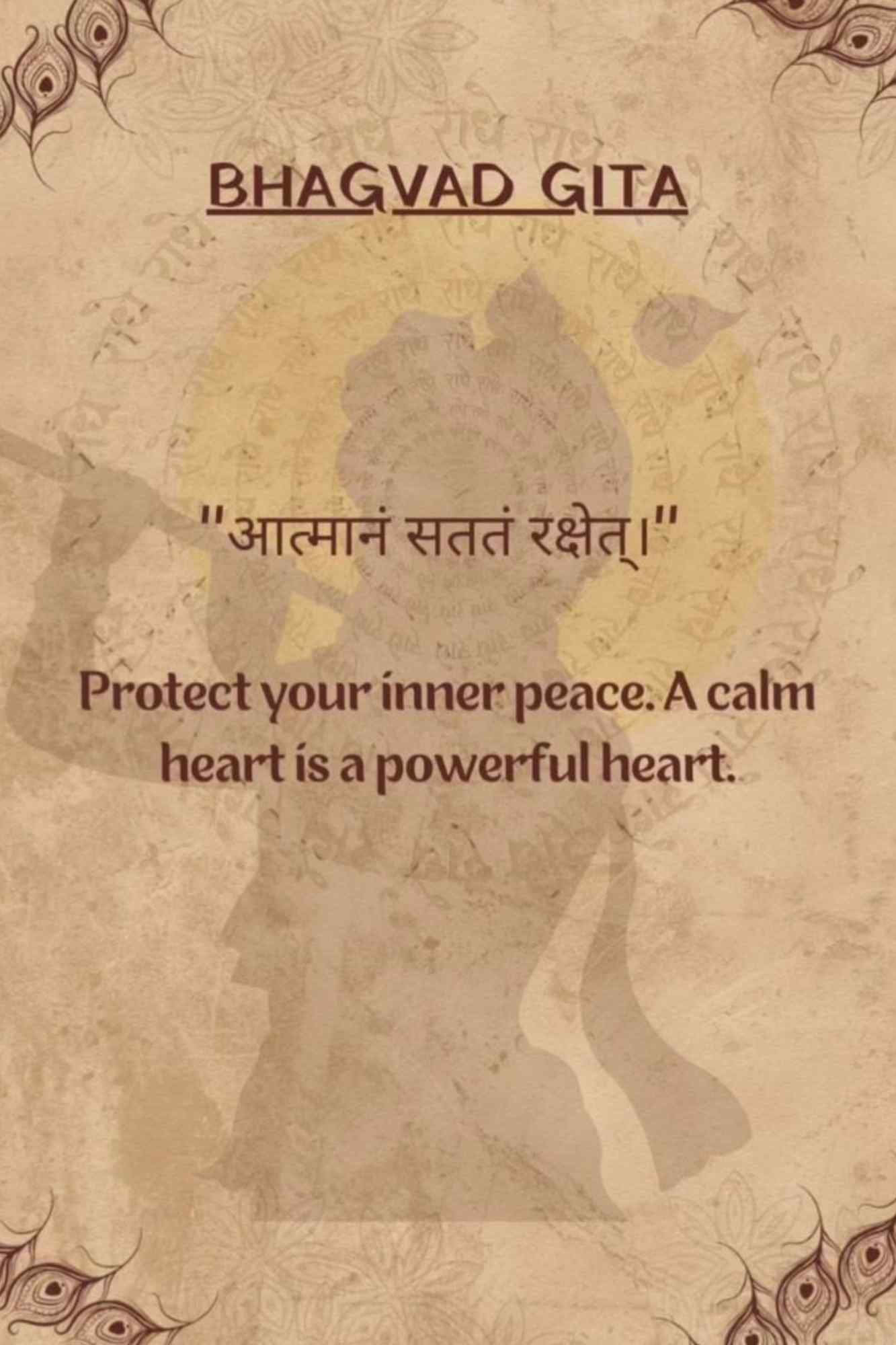 Madskraft "BHAGAVAD GITA" – "आत्मानं सततं रक्षेत्। Protect Your Inner Peace" Poster Mads Kraft