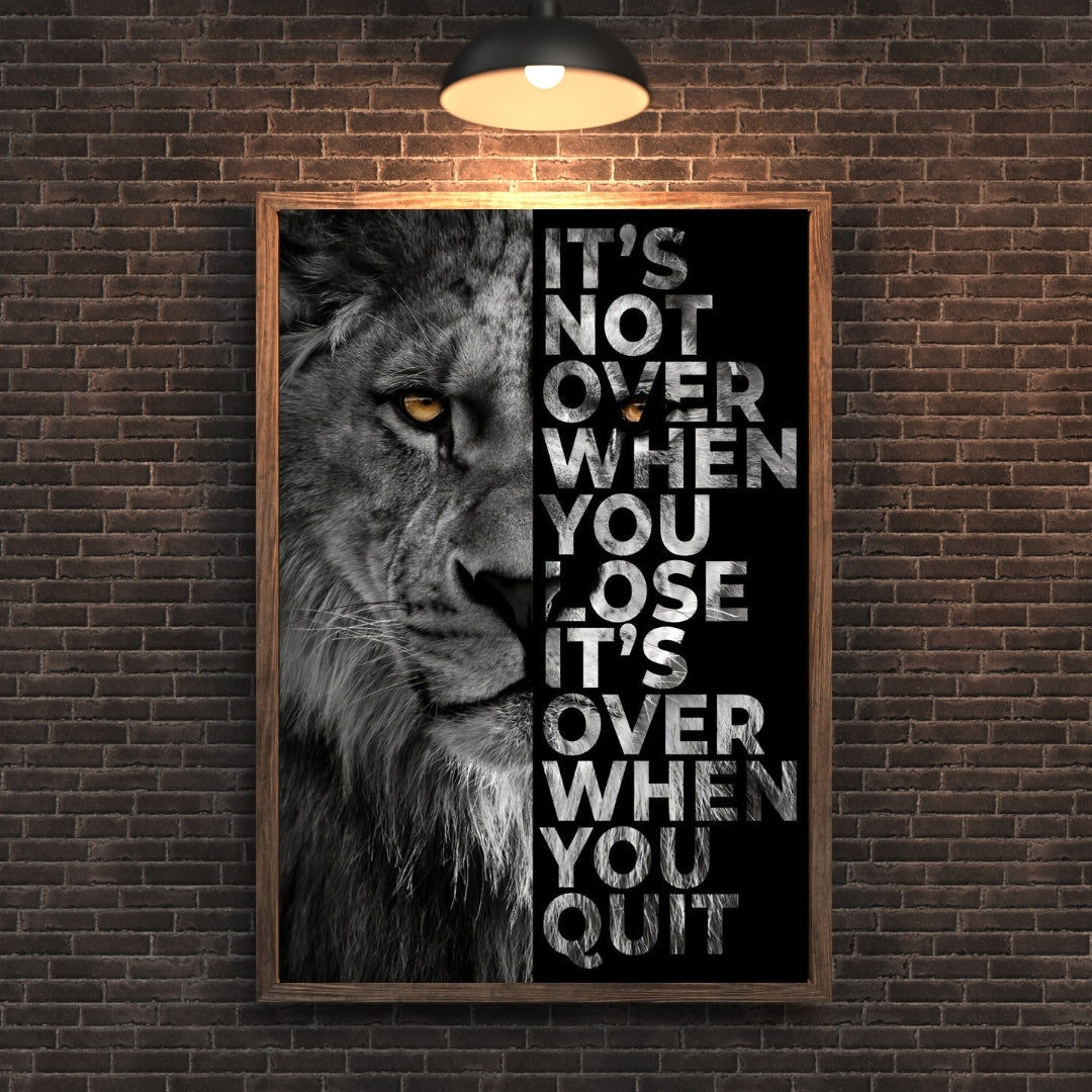 Madskraft "It's Not Over When You Lose" Lion Motivational Poster Mads Kraft