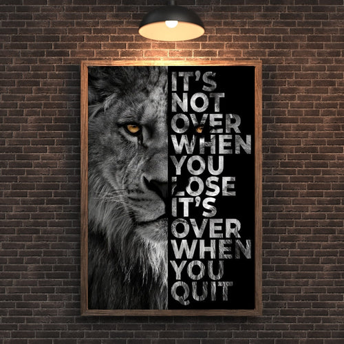 Madskraft "It's Not Over When You Lose" Lion Motivational Poster Mads Kraft