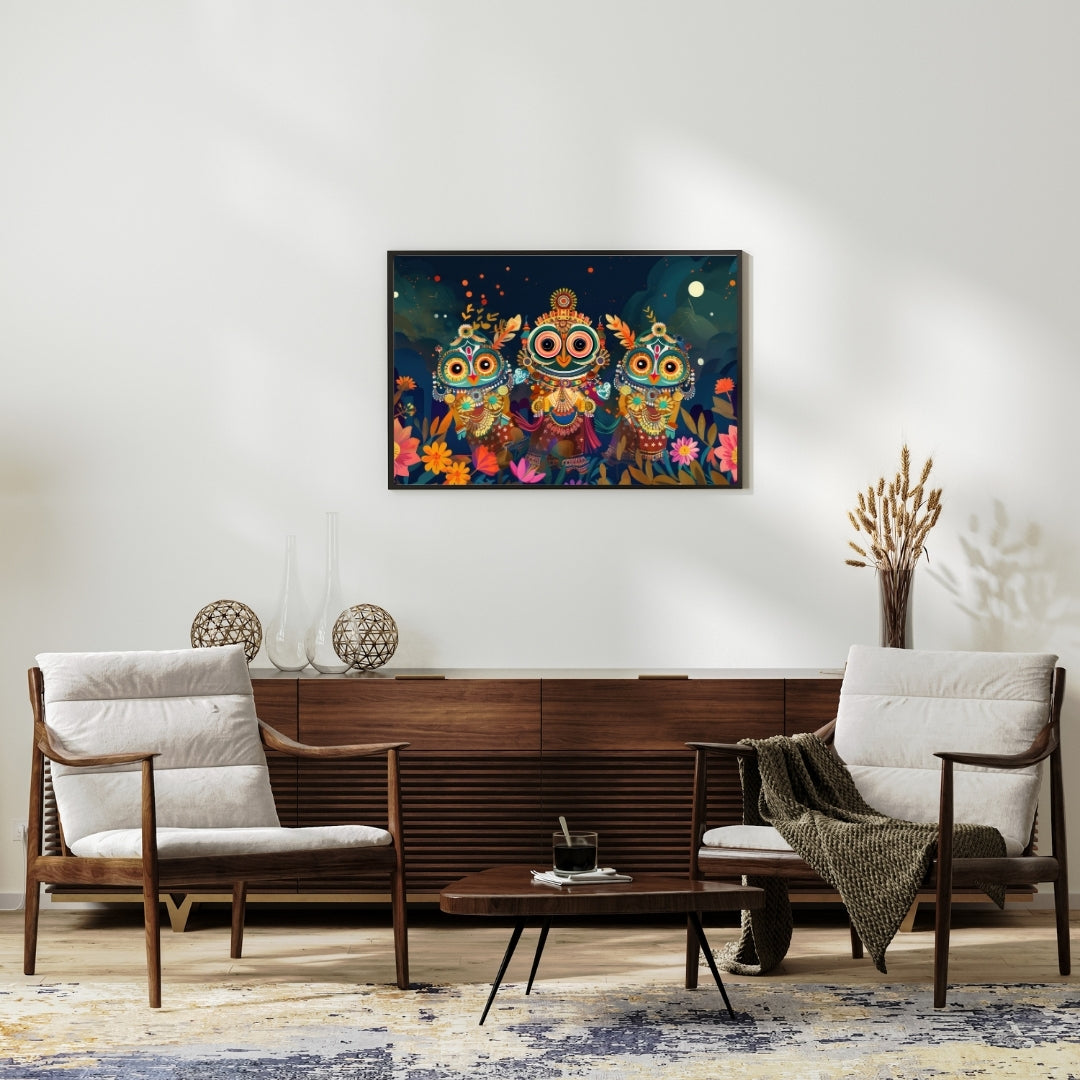 Jagannath Ji Owl Form Wall Poster 300GSM Matte Laminated Mads Kraft