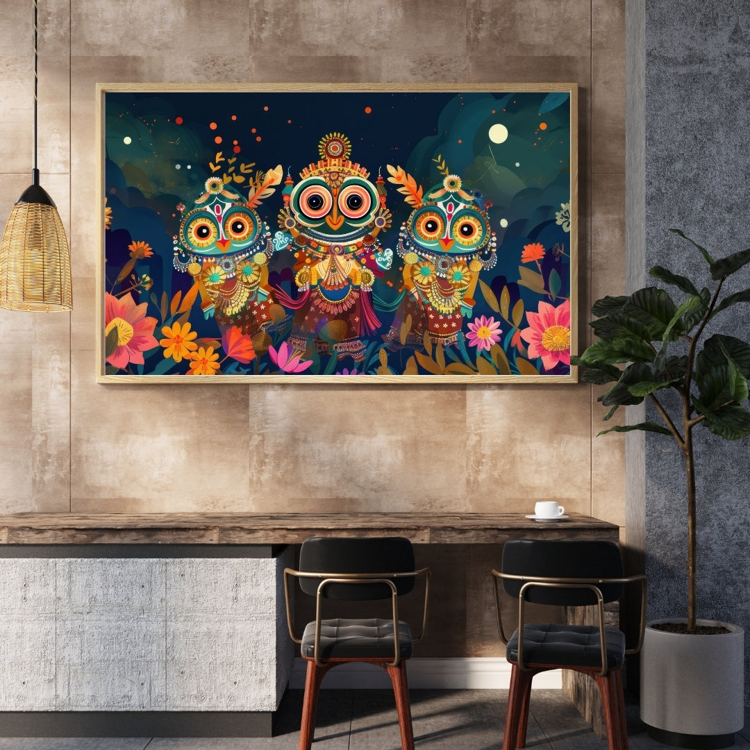 Jagannath Ji Owl Form Wall Poster 300GSM Matte Laminated Mads Kraft