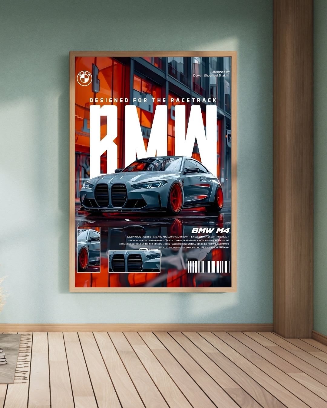 Madskraft BMW M4 "Designed for the Racetrack" Poster Mads Kraft