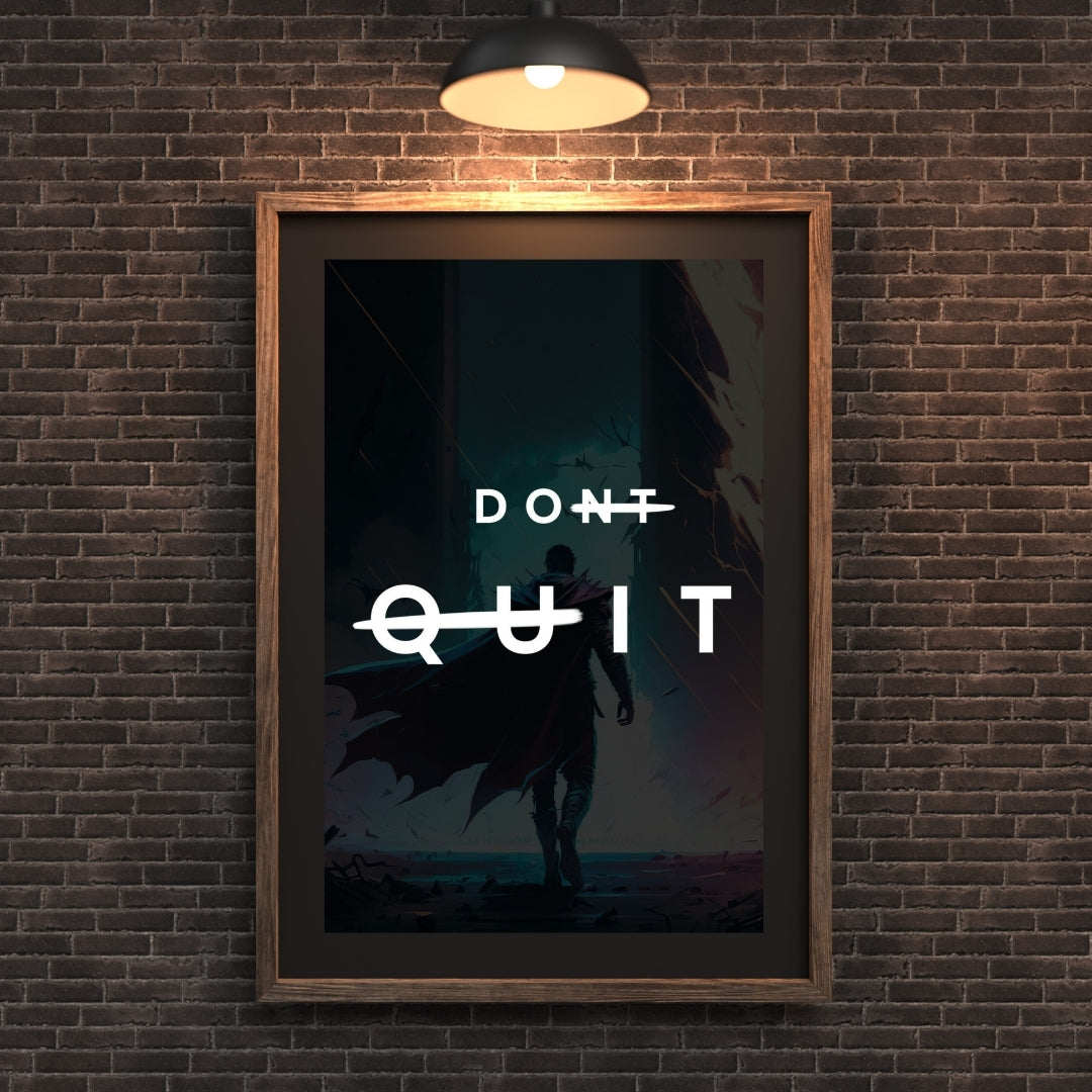 Motivational Wall Art Set – “Don’t Quit” with Hidden “Do It” Message | Madskraft Mads Kraft