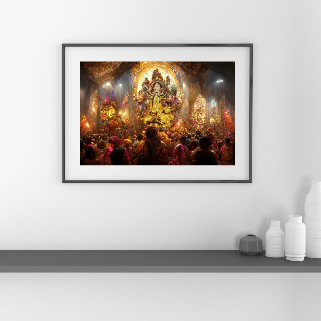 Durga Mata Wall Art Poster 300GSM Large Size 12x18 Glossy Laminated Mads Kraft