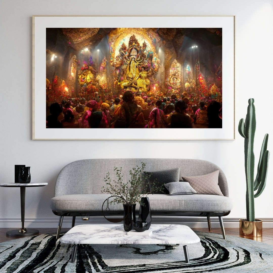 Durga Mata Wall Art Poster 300GSM Large Size 12x18 Glossy Laminated Mads Kraft