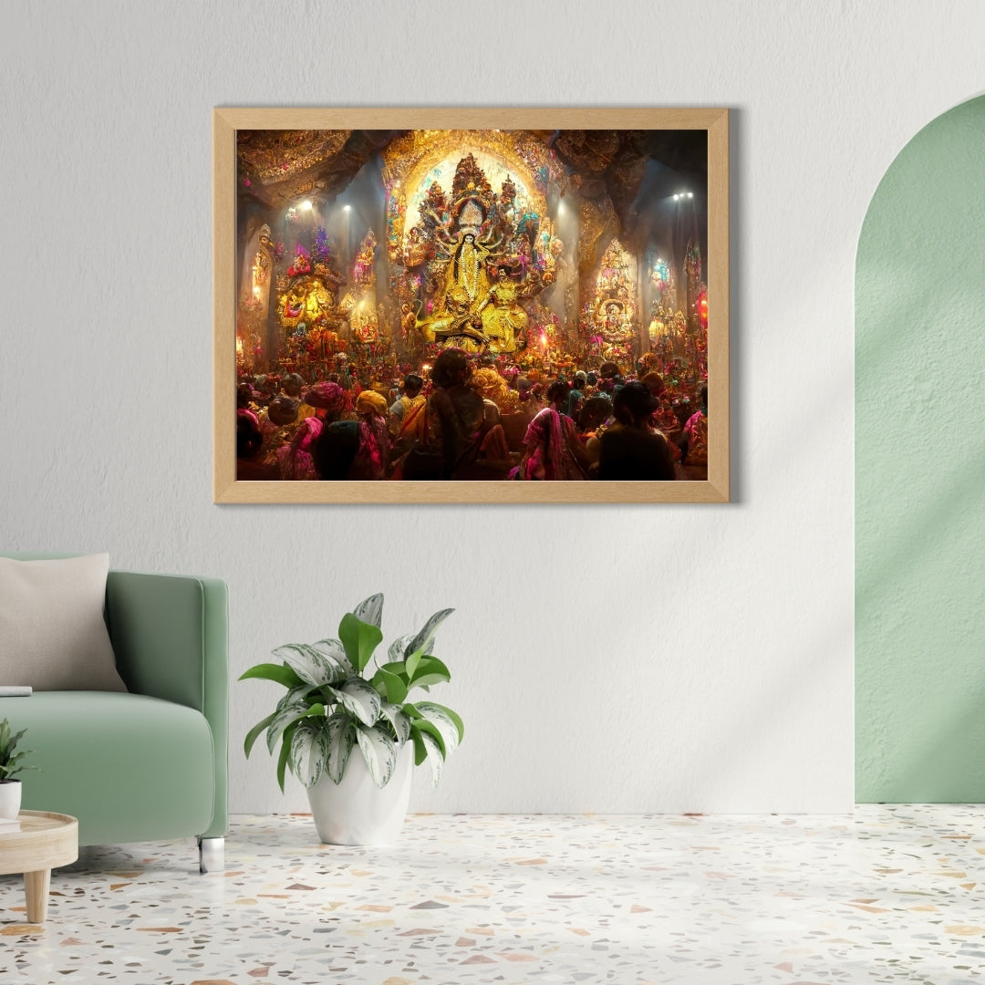 Durga Mata Wall Art Poster 300GSM Large Size 12x18 Glossy Laminated Mads Kraft