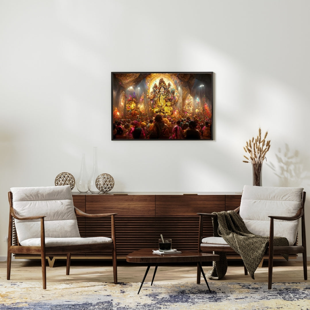 Durga Mata Wall Art Poster 300GSM Large Size 12x18 Glossy Laminated Mads Kraft