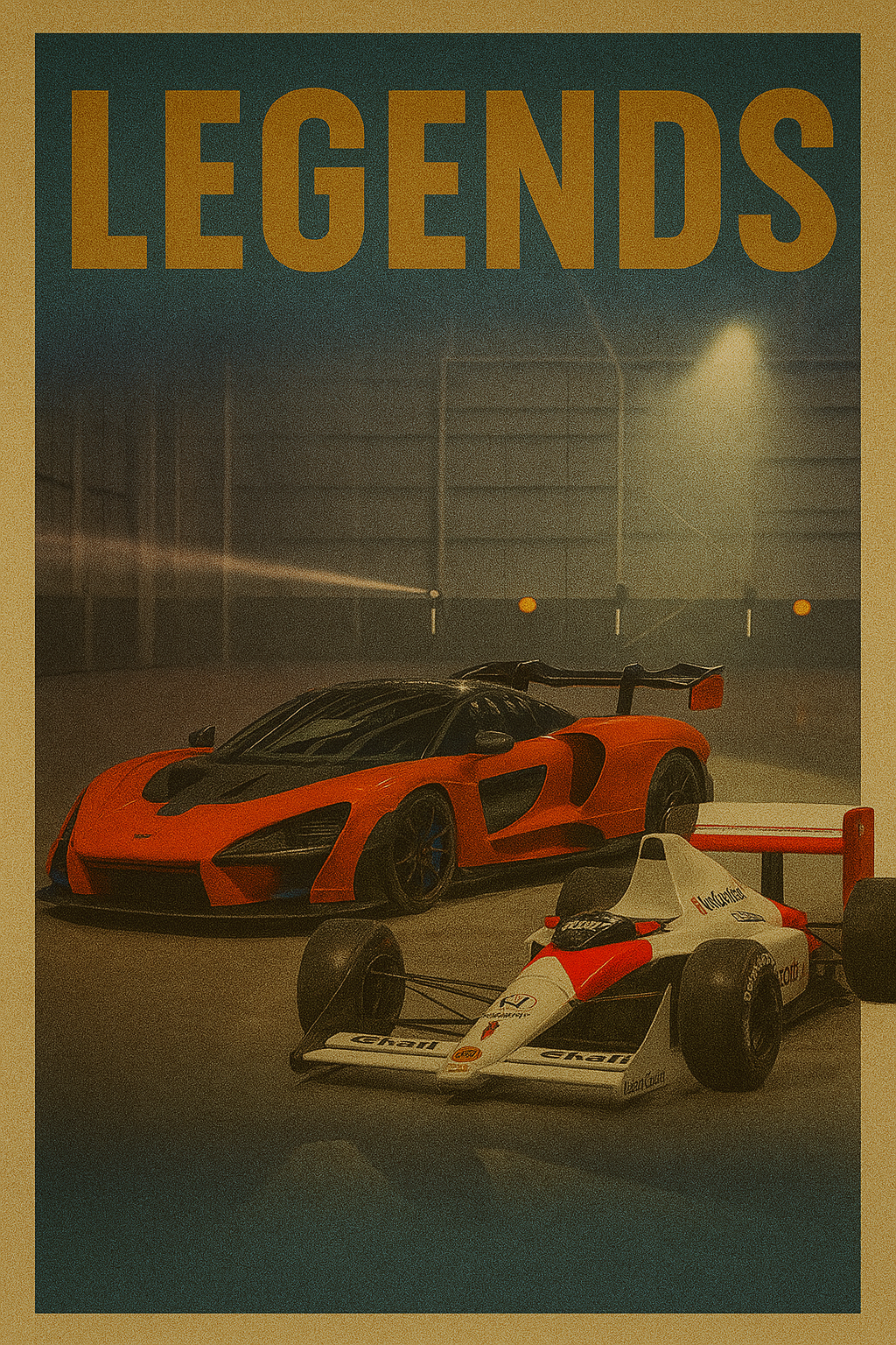 "LEGENDS: McLaren Legacy Poster" – Iconic Supercar & F1 Wall Art Mads Kraft