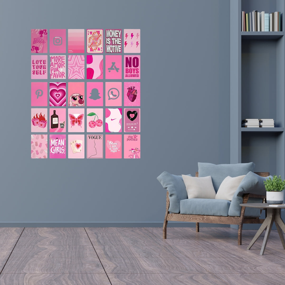 Madskraft "Pink Aesthetic Collage" Wall Poster Kit Mads Kraft