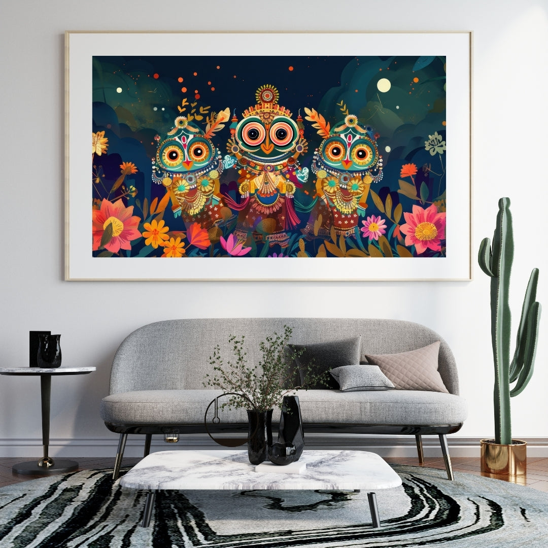 Jagannath Ji Owl Form Wall Poster 300GSM Matte Laminated Mads Kraft