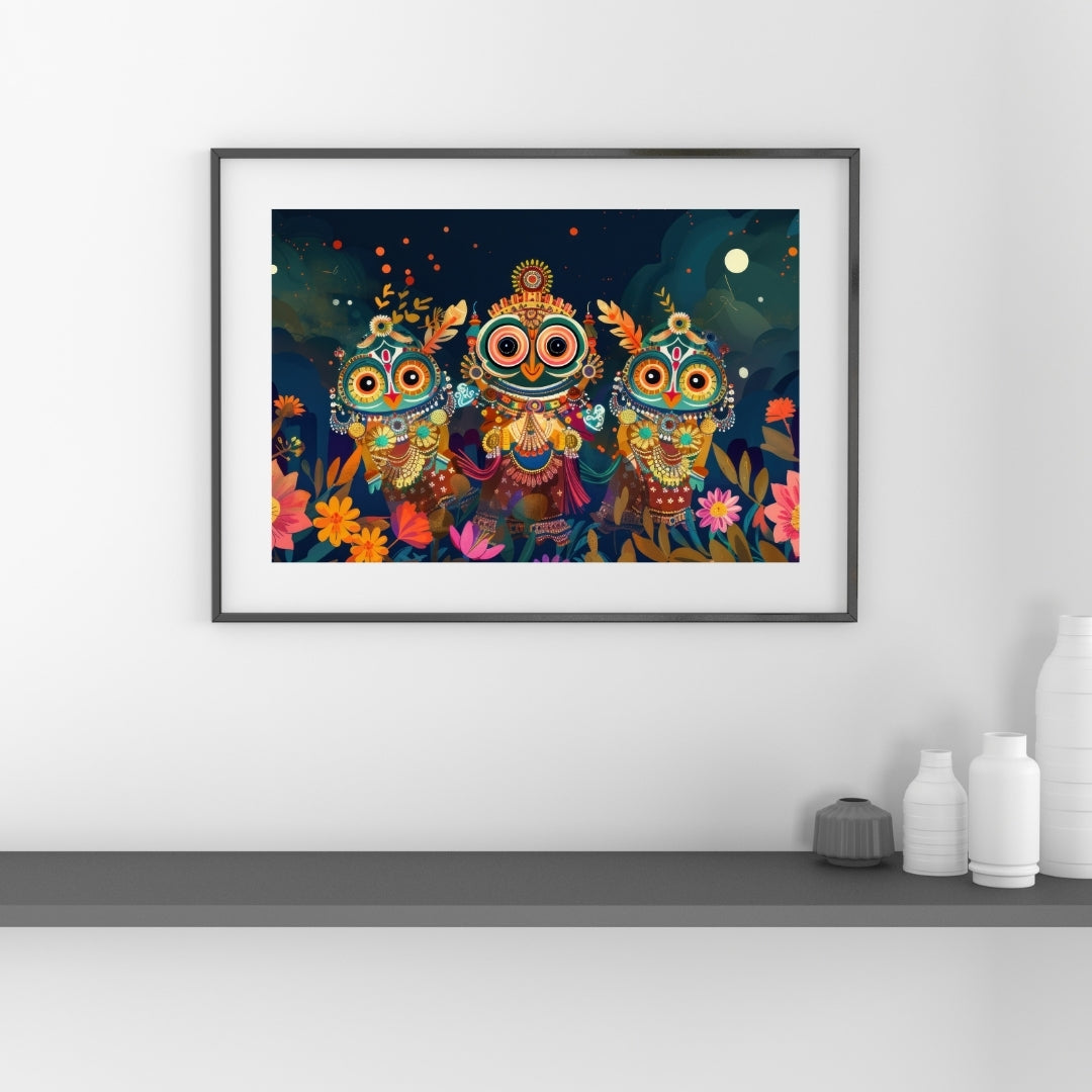 Jagannath Ji Owl Form Wall Poster 300GSM Matte Laminated Mads Kraft