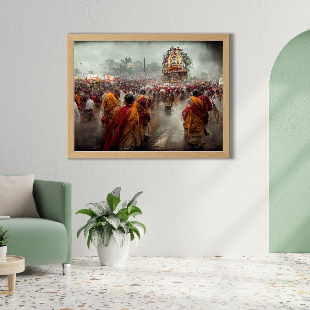 Jagannath Rath Yatra Art Wall Poster 300GSM Matte Laminated Mads Kraft