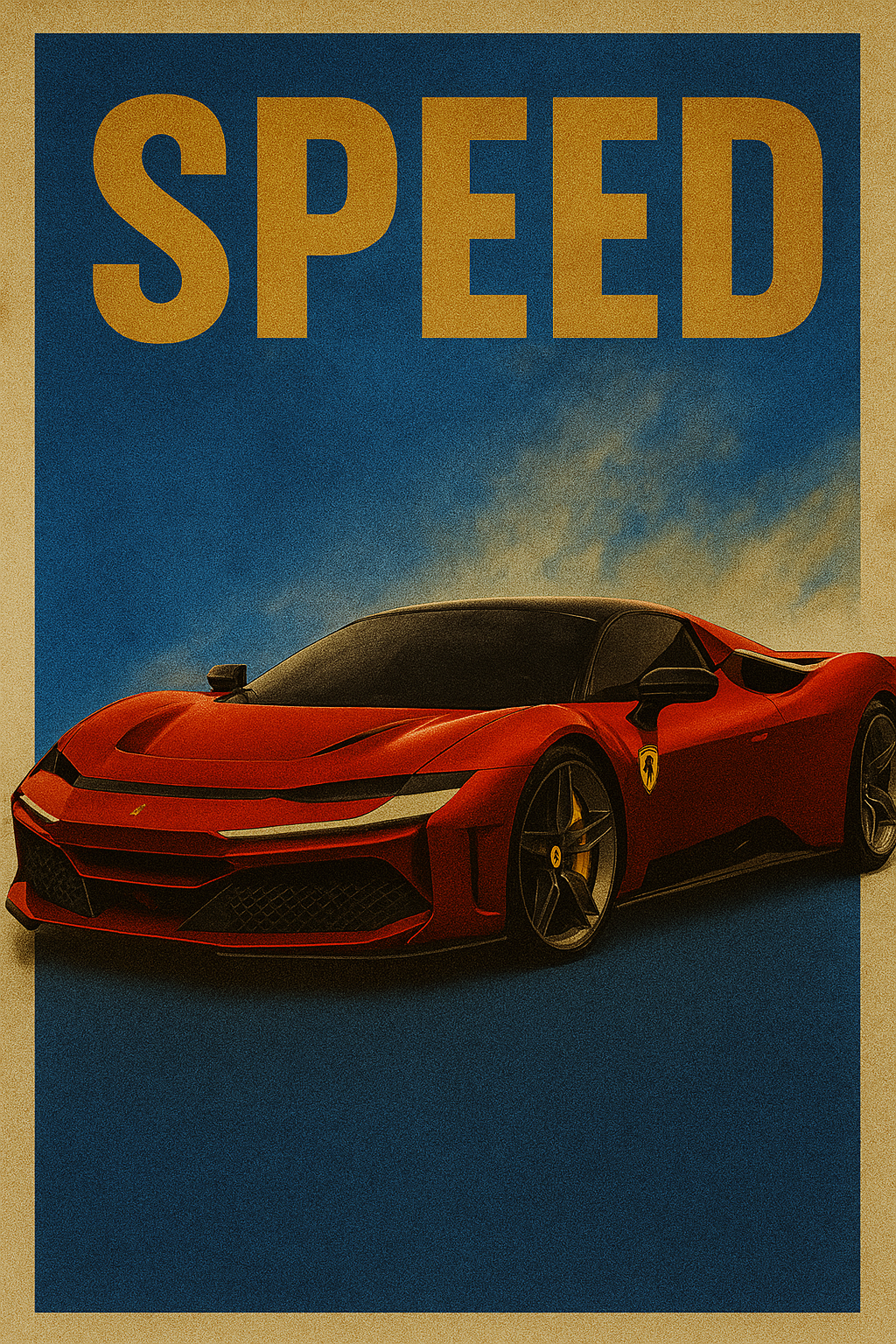 "Speed Redefined" Ferrari Supercar Poster – Modern Wall Art Mads Kraft