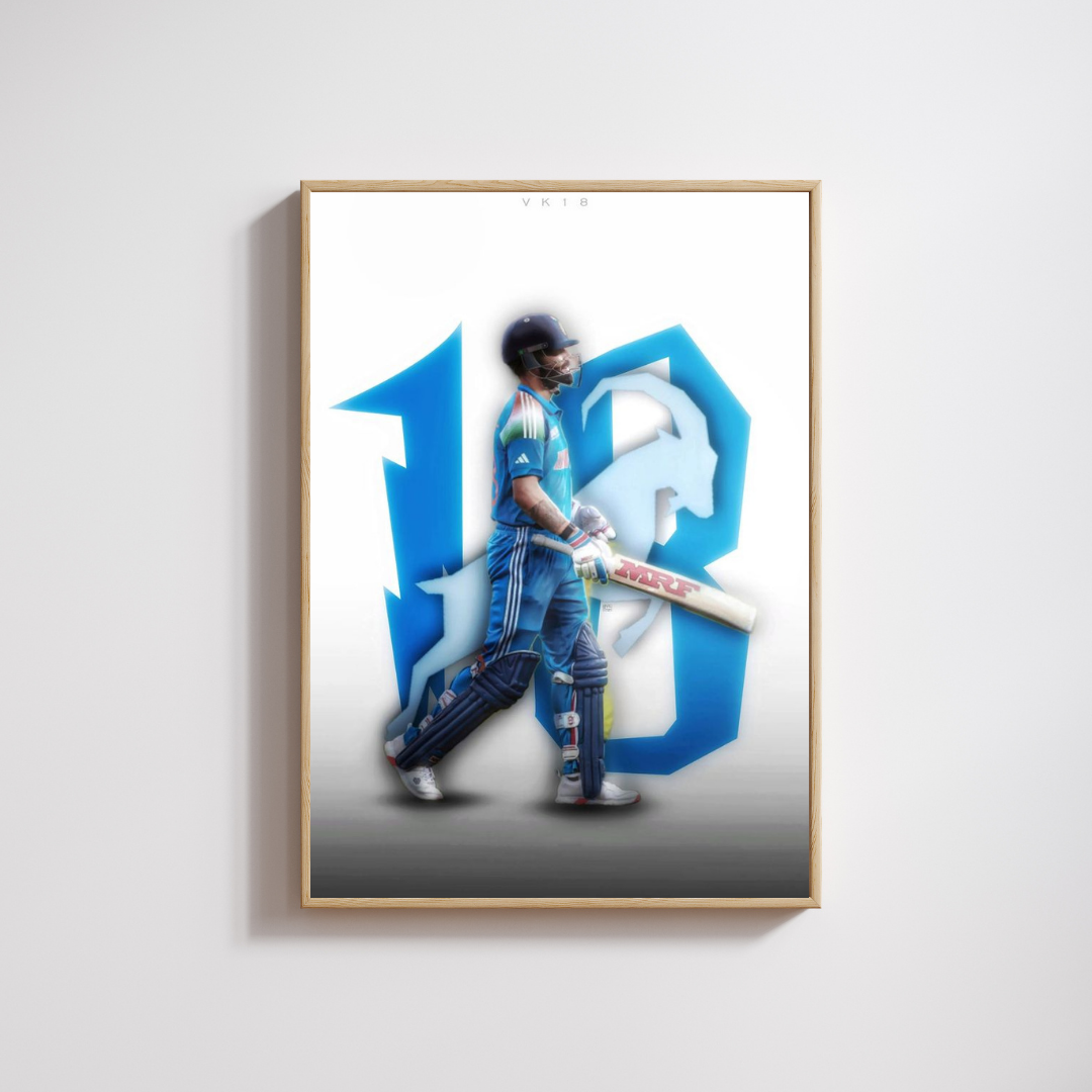 Madskraft Virat Kohli "King Kohli" Cricket Poster Mads Kraft