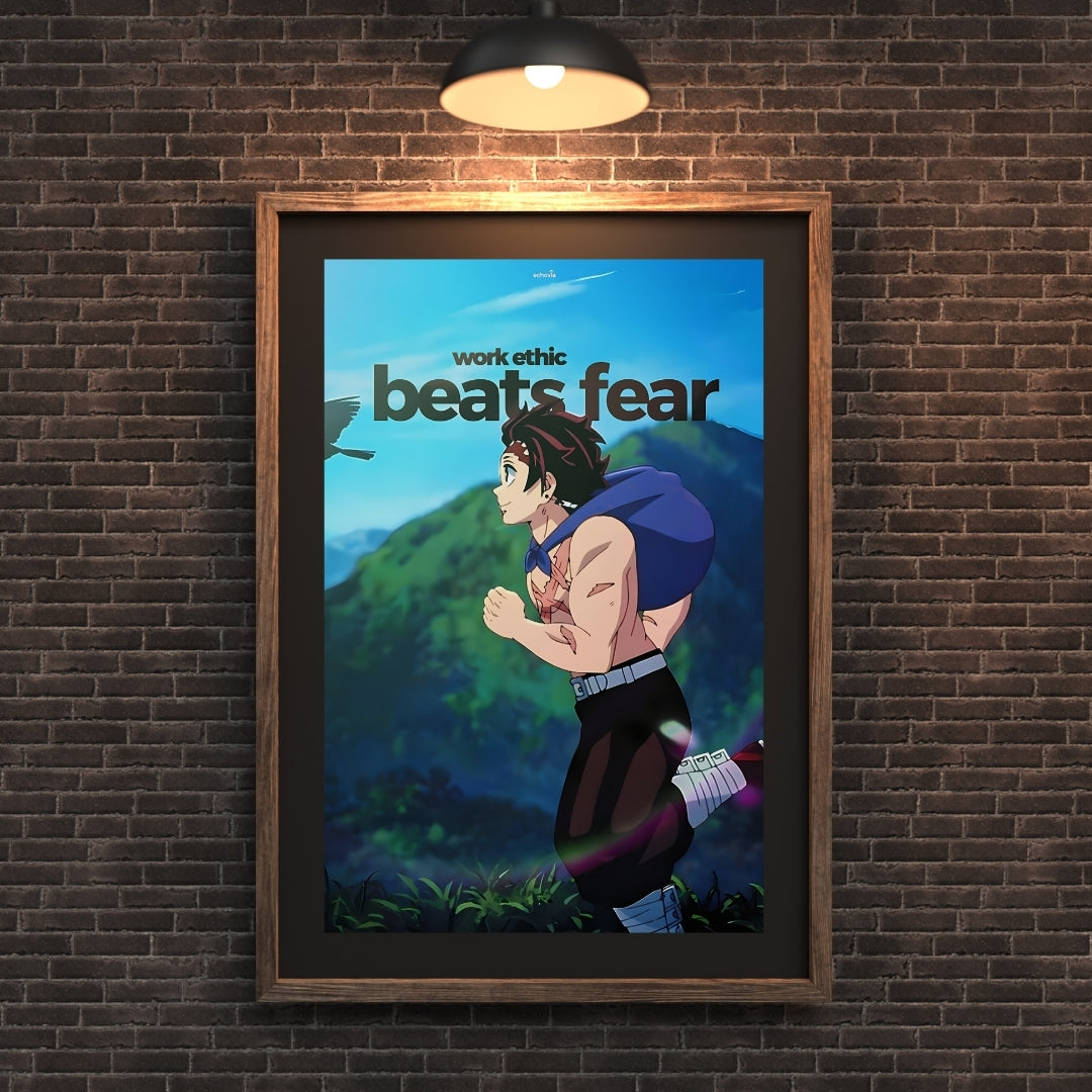 Madskraft "Work Ethic Beats Fear" – Hustle Over Hesitation Poster Mads Kraft