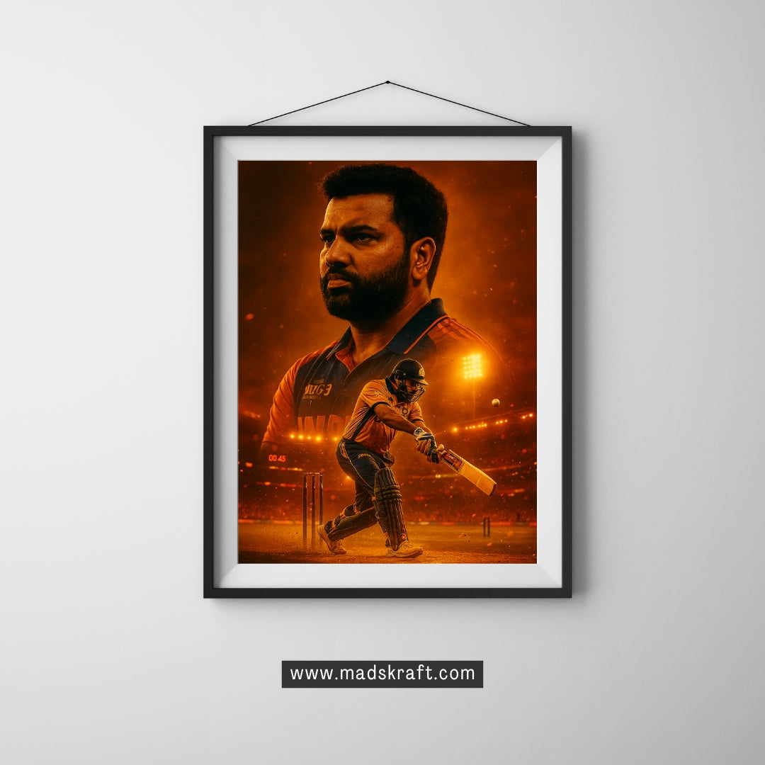 Madskraft "Rohit Gurunath Sharma" – The Hitman of Indian Cricket Poster Mads Kraft