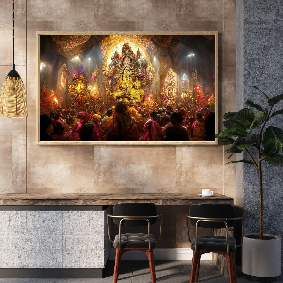 Durga Mata Wall Art Poster 300GSM Large Size 12x18 Glossy Laminated Mads Kraft