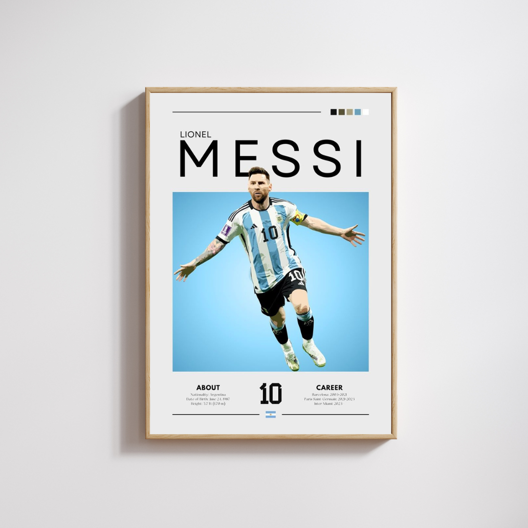 Madskraft Lionel Messi “The G.O.A.T.” Football Poster Mads Kraft