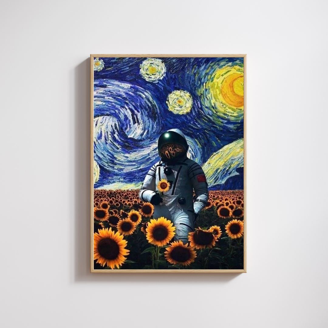Madskraft "Astronaut" Starry Night Art Poster Mads Kraft