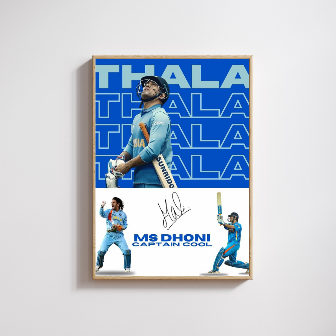Madskraft MS Dhoni “Thala” Cricket Poster Mads Kraft