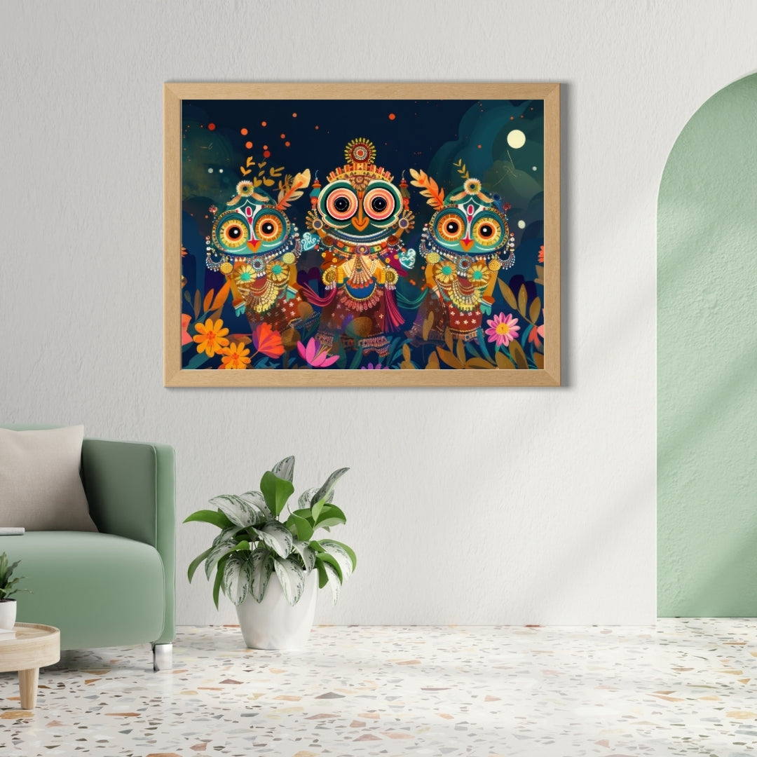 Jagannath Ji Owl Form Wall Poster 300GSM Matte Laminated Mads Kraft