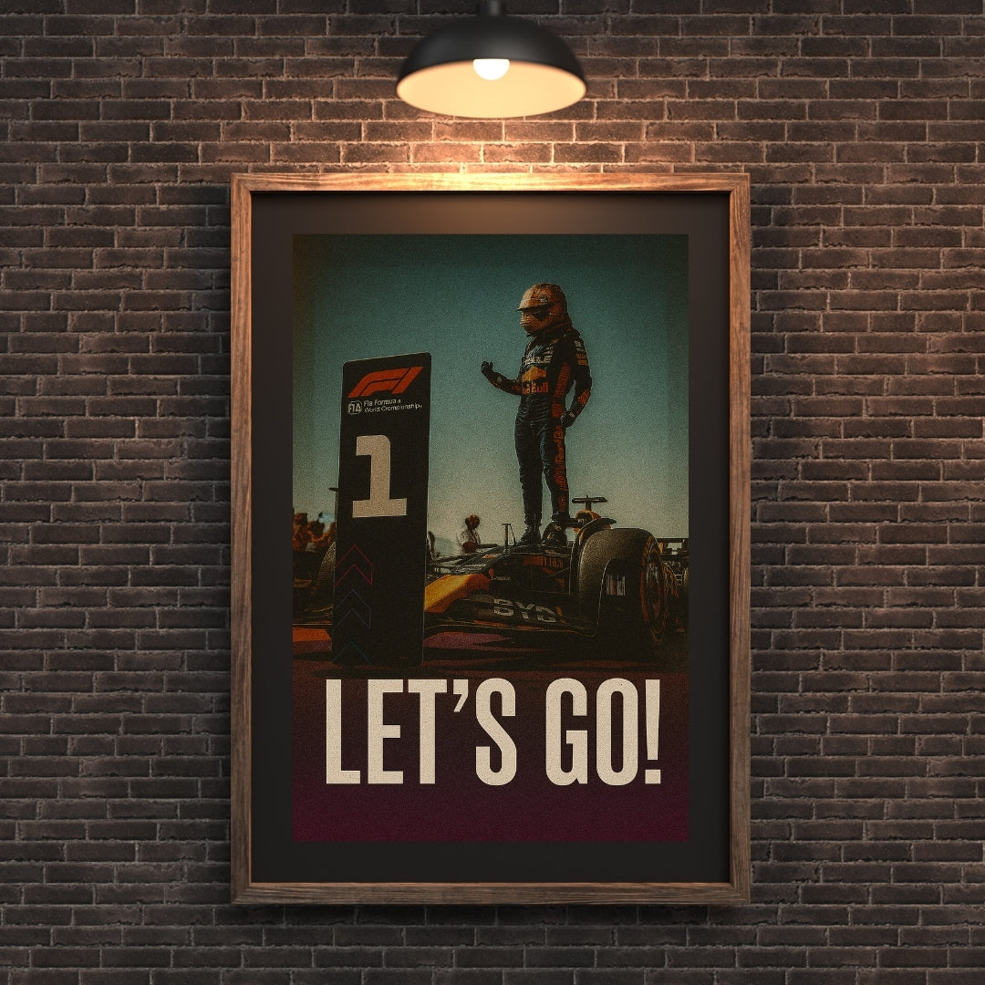 “Let’s Go!” Formula 1 Poster – Ultimate Champion Energy Wall Art | Madskraft Mads Kraft