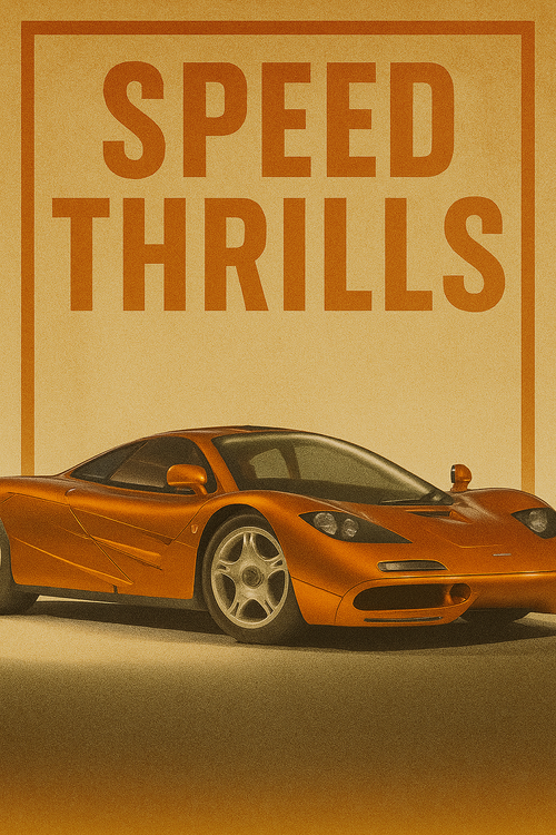 "Speed Thrills" McLaren F1 Poster – Retro Supercar Mads Kraft