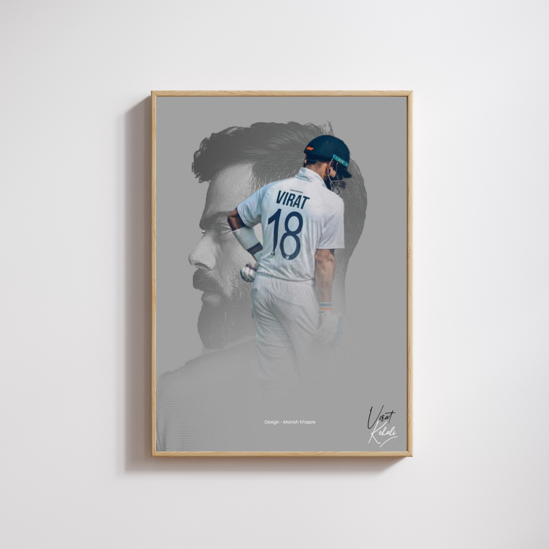 Madskraft Virat Kohli "King Kohli" Cricket Poster Mads Kraft