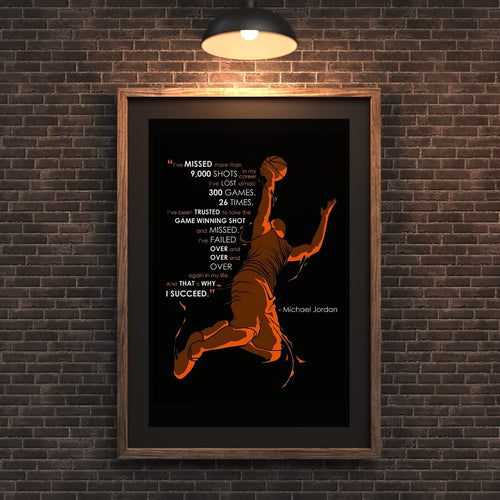 Madskraft "I’VE FAILED OVER AND OVER… AND THAT IS WHY I SUCCEED" – Michael Jordan Poster Mads Kraft