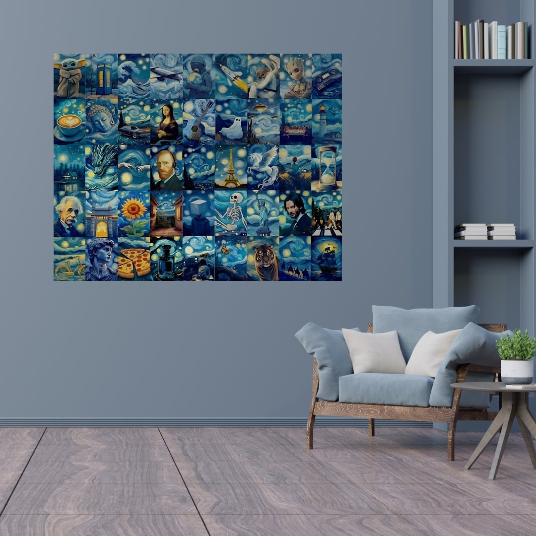 Madskraft “Starry Night” Art Collage Poster Mads Kraft