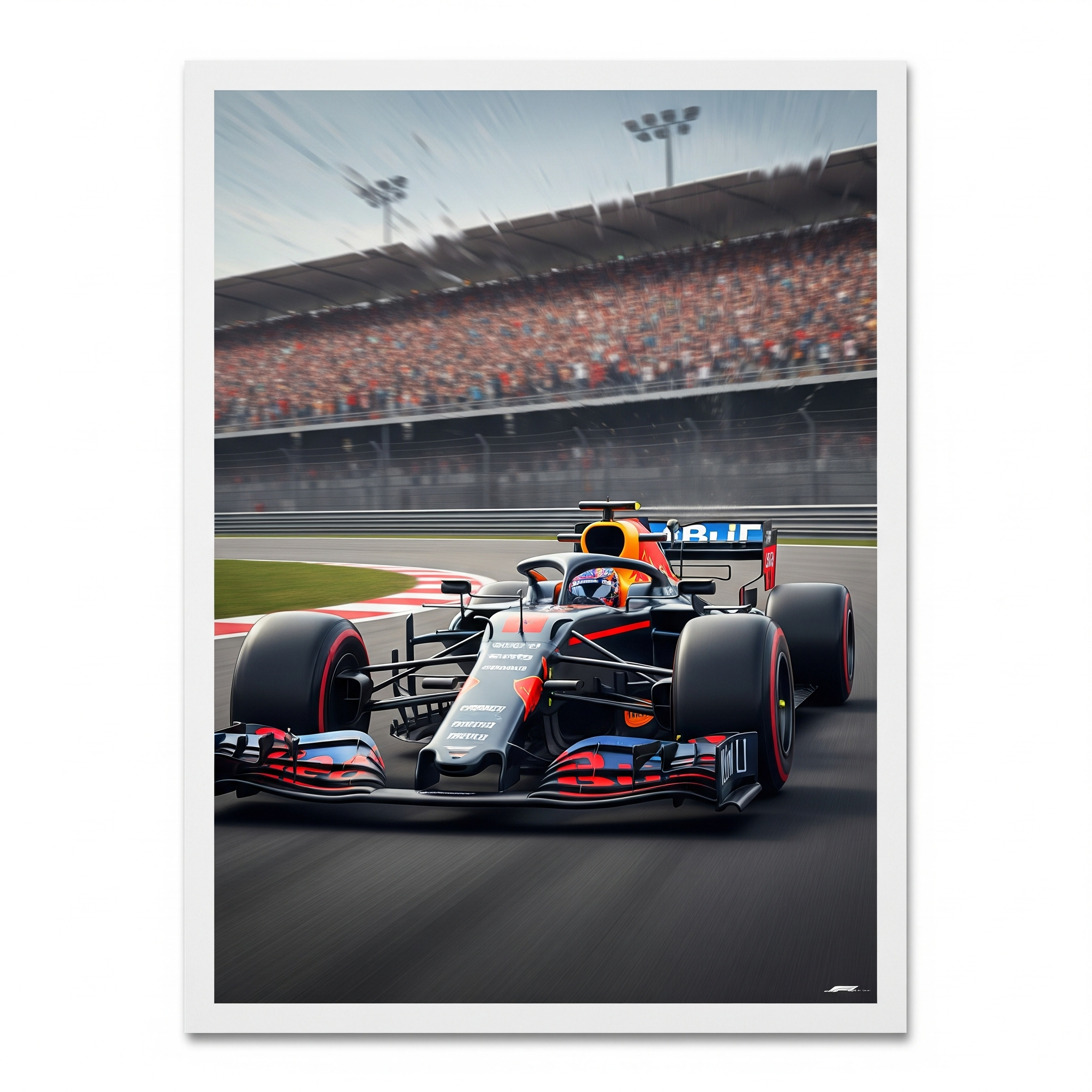 F1 Cars Poster with High Glossy Print Laminated Mads Kraft