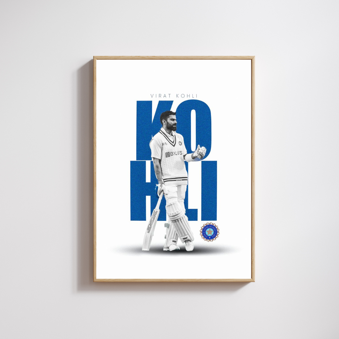 Madskraft Virat Kohli "King Kohli" Cricket Poster Mads Kraft