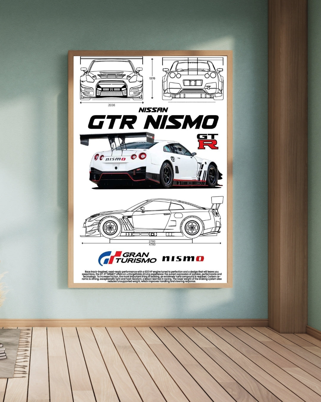 Madskraft Nissan GTR NISMO Blueprint Poster Mads Kraft