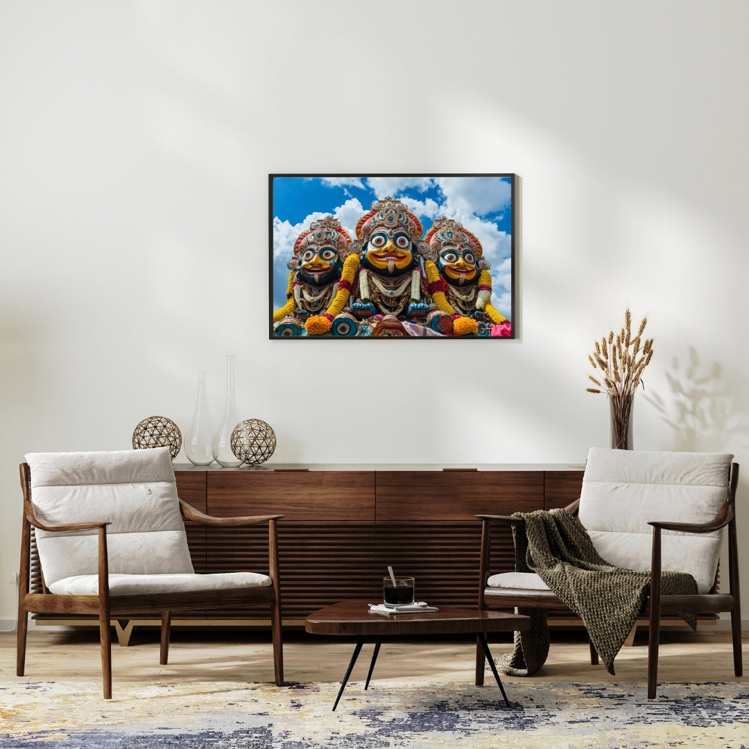 Glorious Jagannath ji with Siblings Wall Poster 300GSM 18X12 Glossy My Store