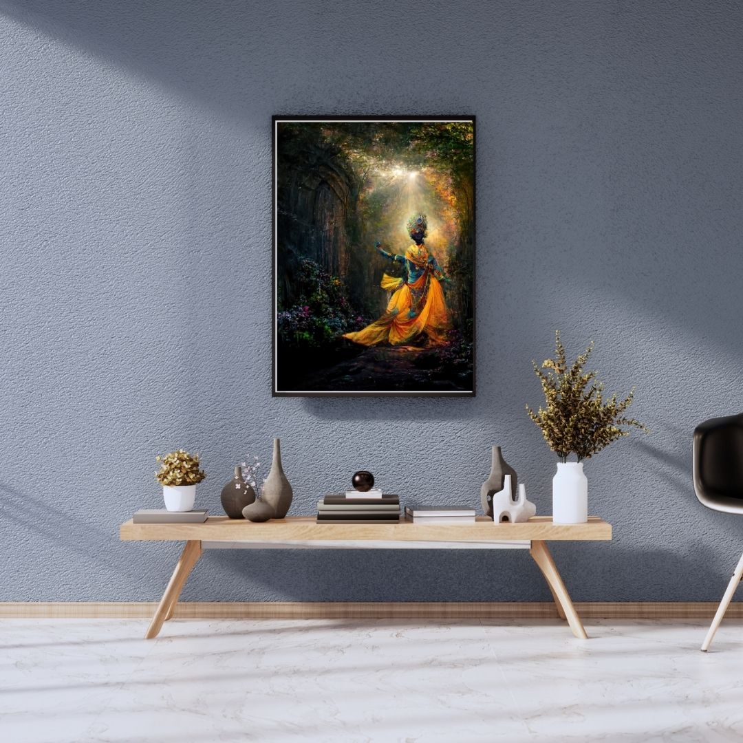 Lord Krishna Wall Art Poster 300GSM Matte Laminated 12x18 My Store