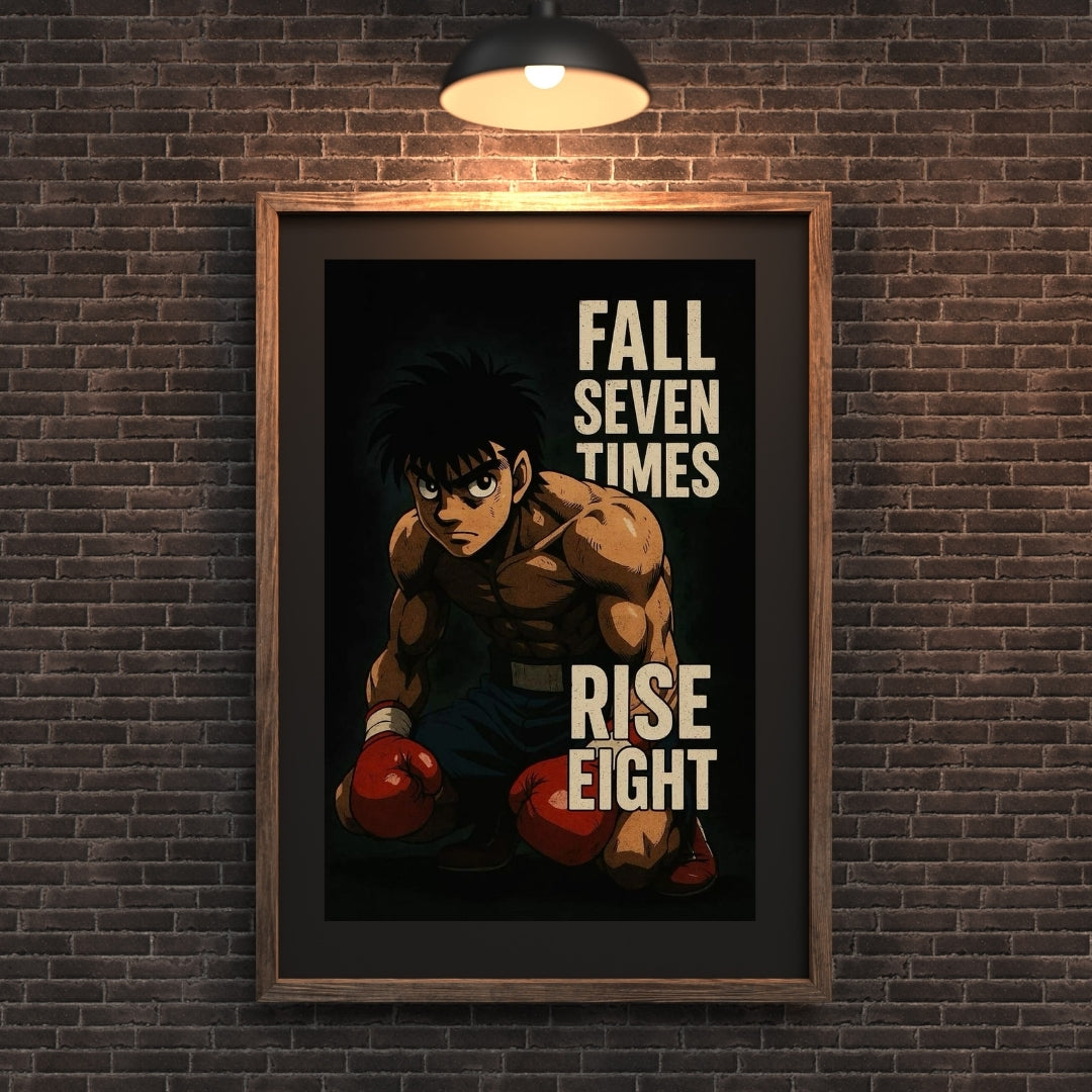 Madskraft “Fall Seven Times, Rise Eight” Boxer Motivational Poster Mads Kraft