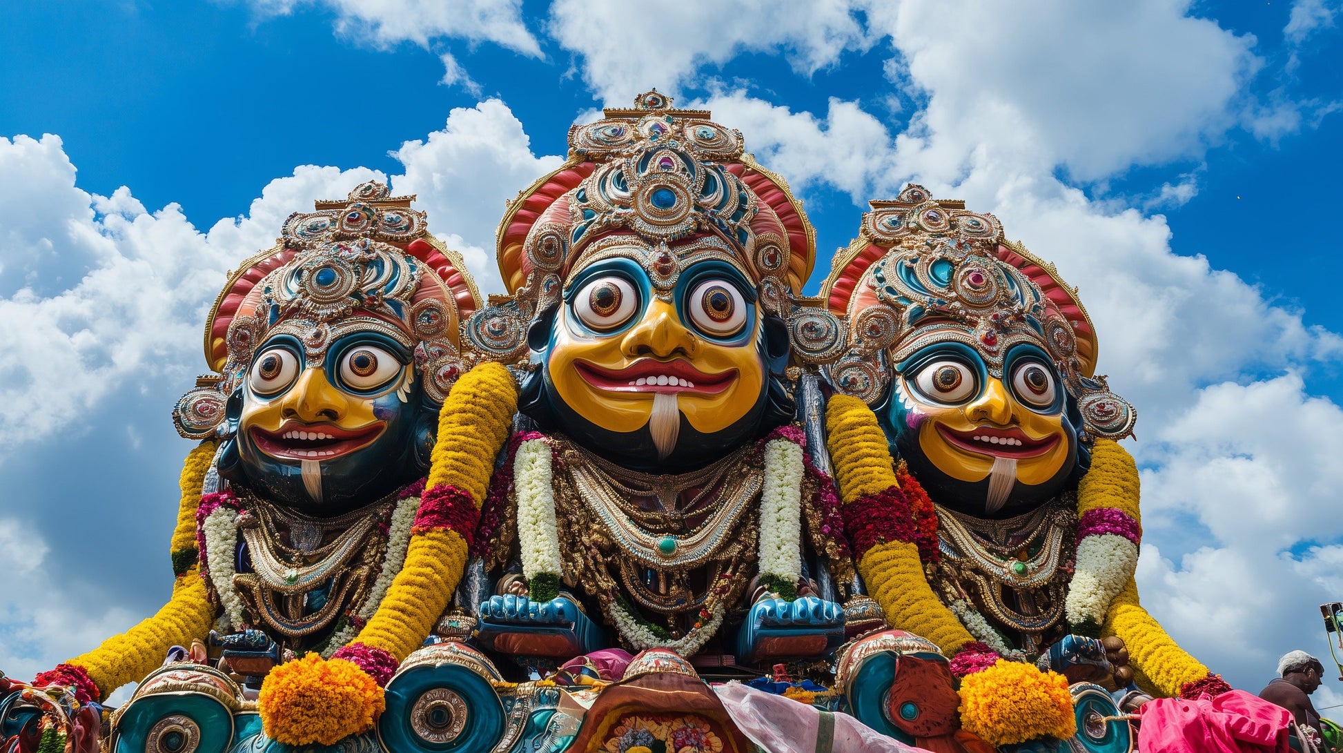 Glorious Jagannath ji with Siblings Wall Poster 300GSM 18X12 Glossy My Store
