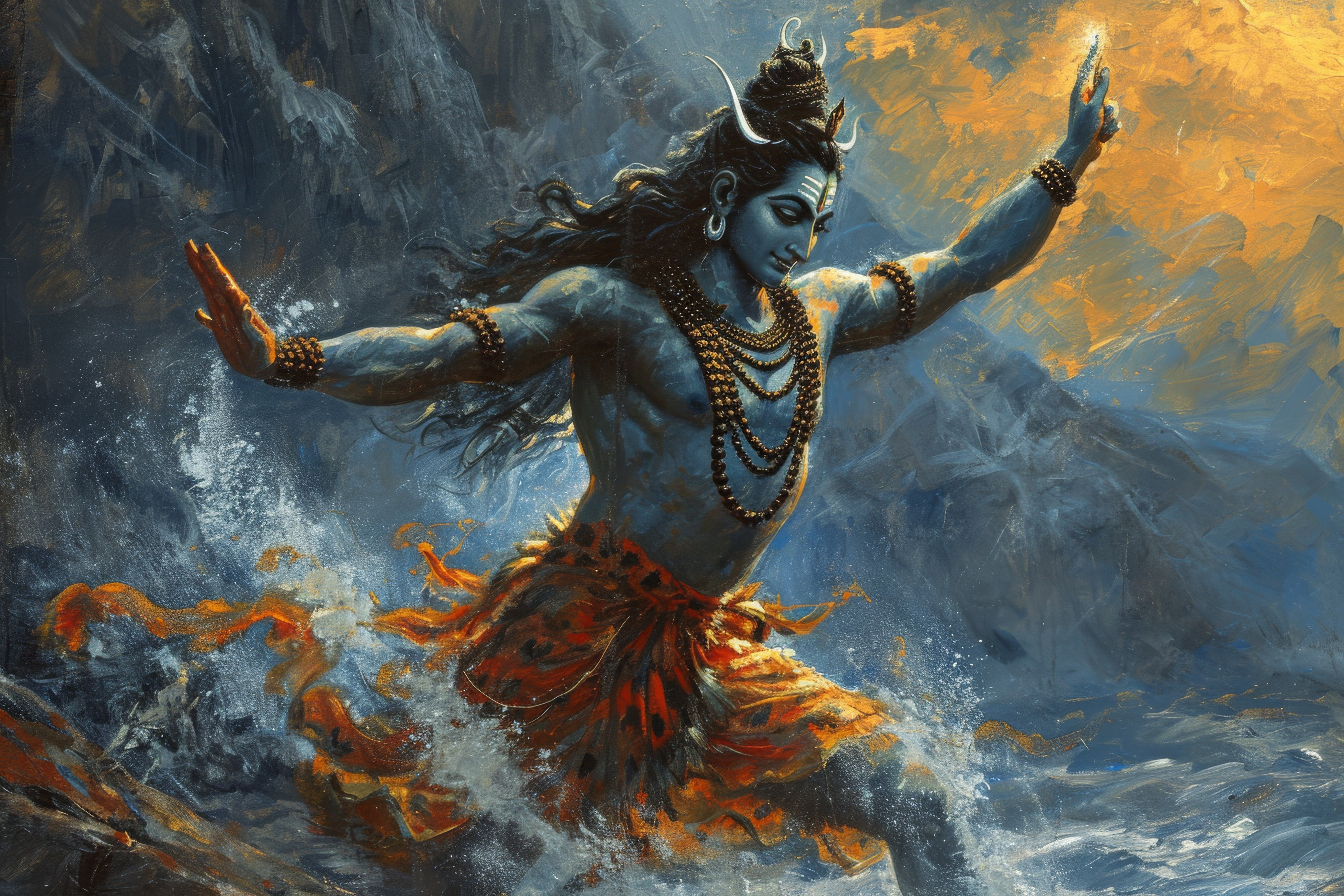 Shiv Ji Painted Wall Décor Poster 300GSM Matte with Laminated My Store