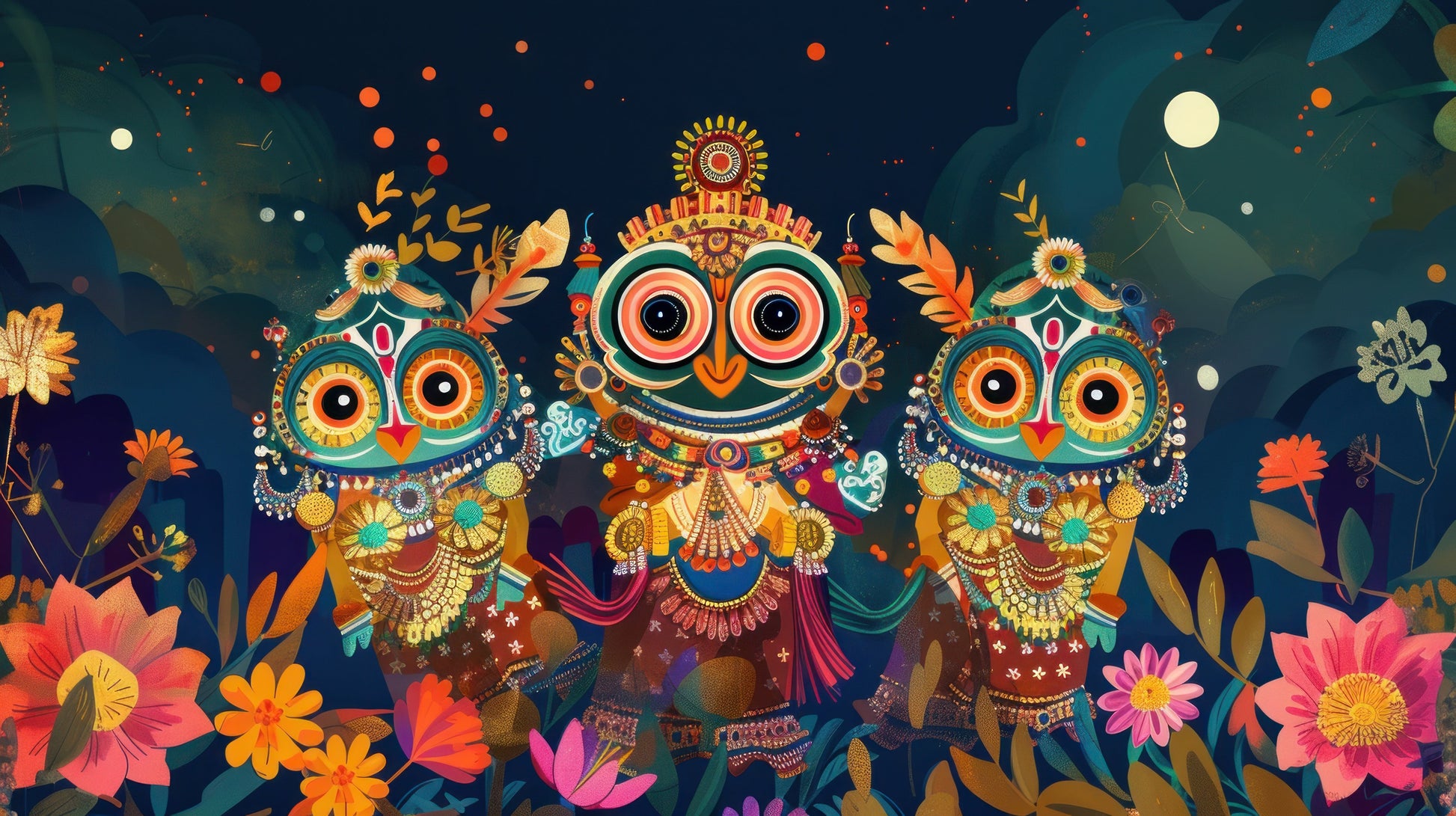 Jagannath Ji Owl Form Wall Poster 300GSM Matte Laminated Mads Kraft