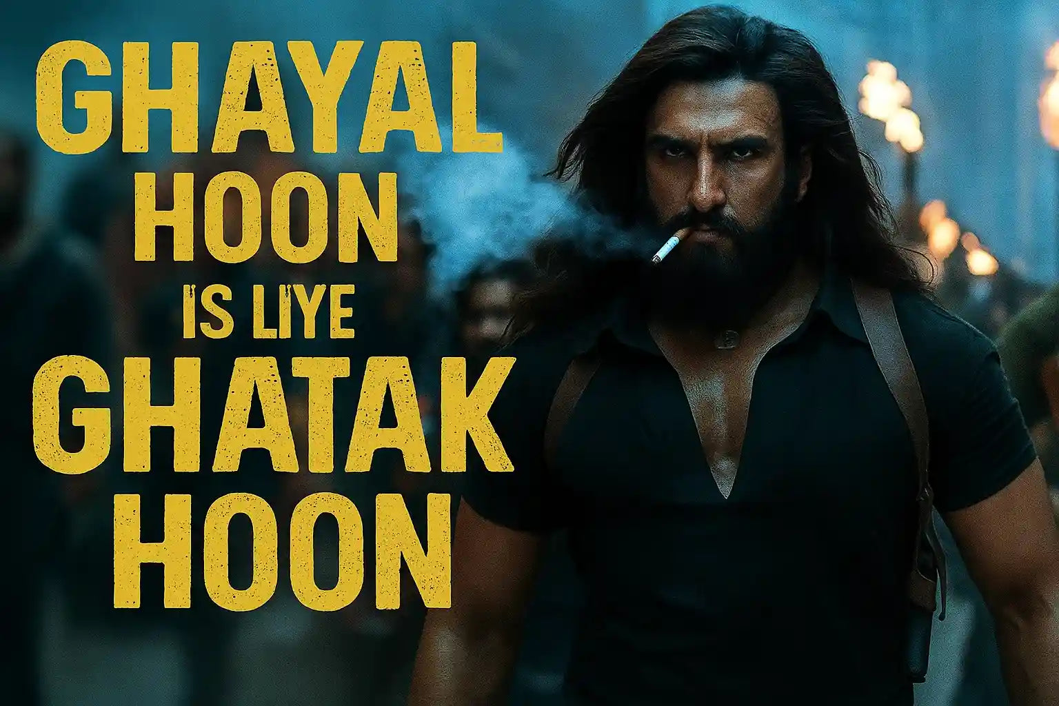 Dhurandhar Movie Poster Ranveer Singh " Ghayal Hoon Isliye Ghatak Hoon" 300GSM Mads Kraft