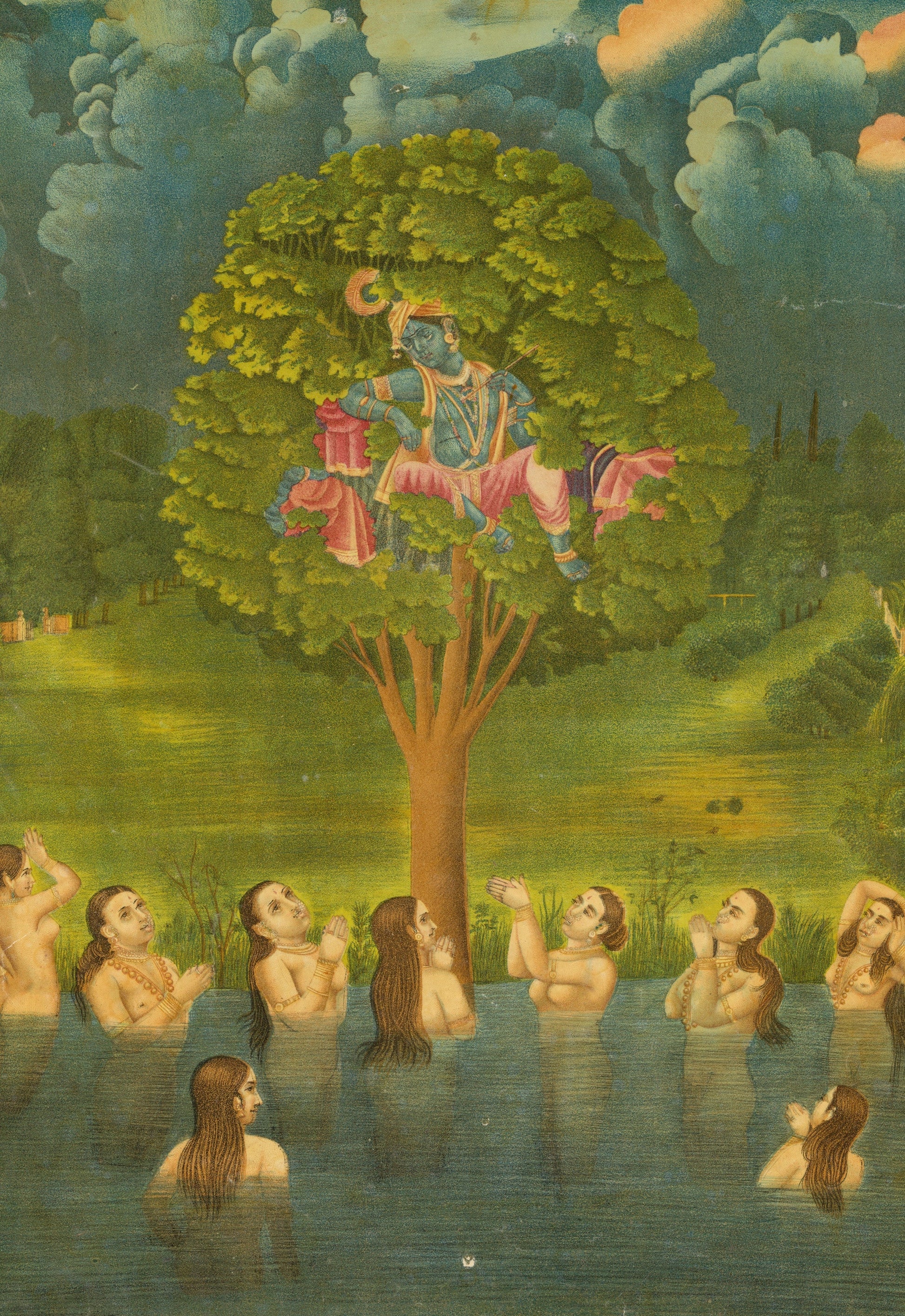 Madskraft "Krishna Steals the Clothes of the Gopis" – Leela of Divine Mischief Poster Mads Kraft